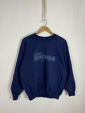 Vintage 90s Northern Reflections Navy Crewneck Sweatshirt with Logo